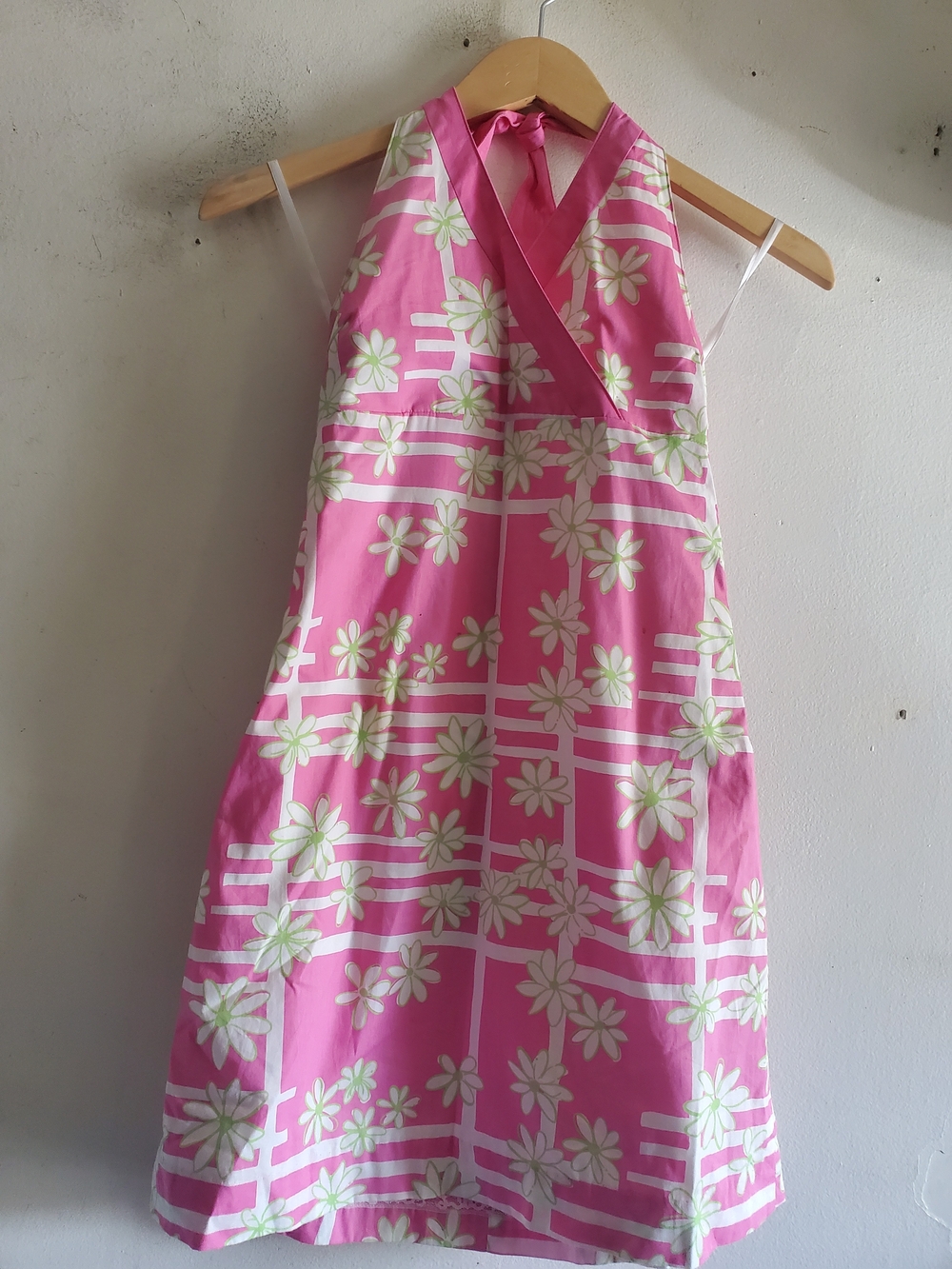 Lilly Pulitzer Vintage Pink and White Halter Dress